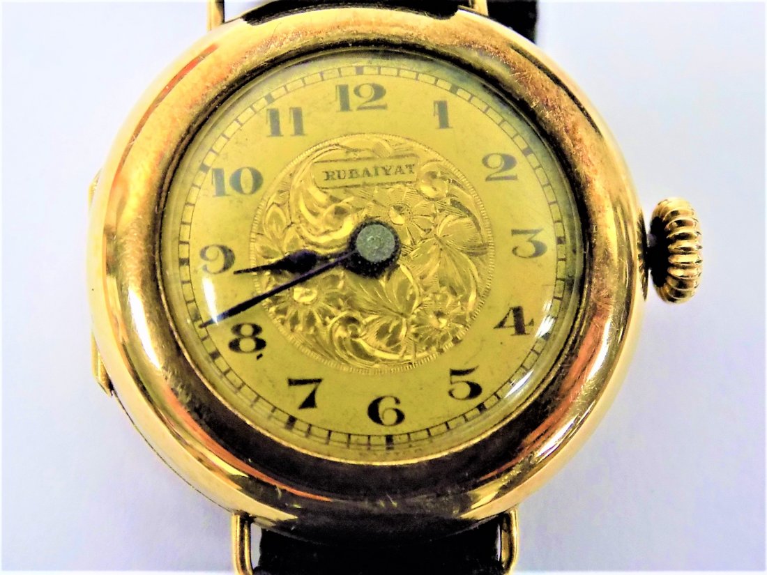 BULOVA 14K GOLD RUBAIYAT FLORAL FACE WRISTWATCH (1 of 4)