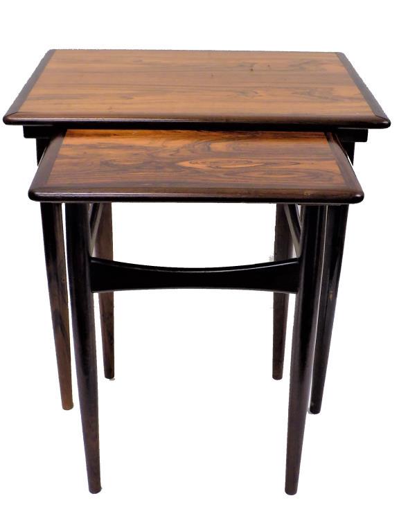 MIDCENTURY MODERN DANISH WALNUT MINI TABLE SET (1 of 5)