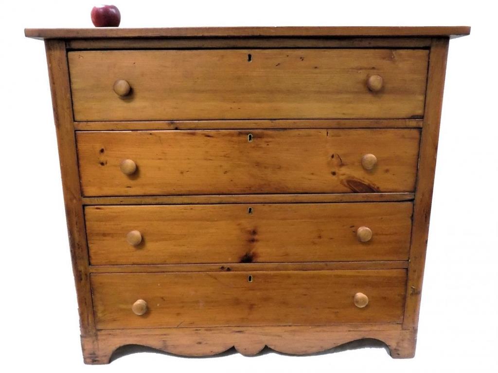 PRIMITIVE COUNTRY PINE CHEST OF DRAWERS (1 of 5)