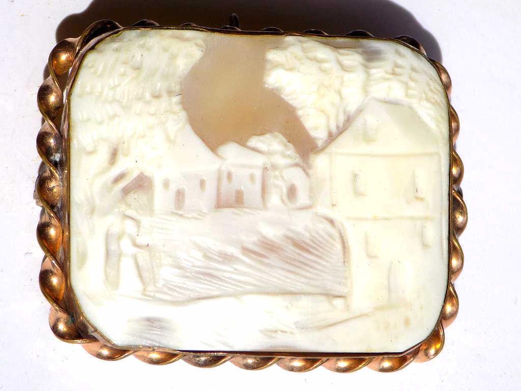VICTORIAN GOLD CAMEO PENDANT BROOCH (1 of 2)