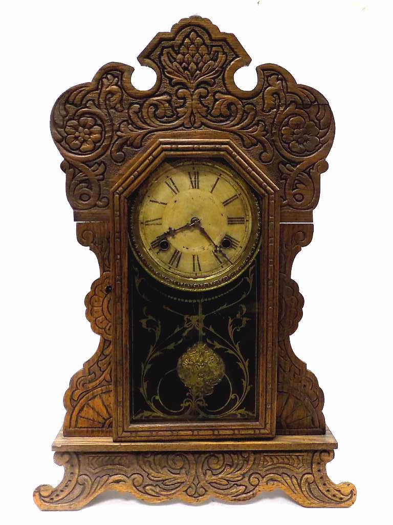VICTORIAN WATERBURY GINGERBREAD MANTEL CLOCK (1 of 6)