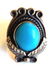 NATIVE AMERICAN INDIAN SILVER TURQUOISE RING - 2