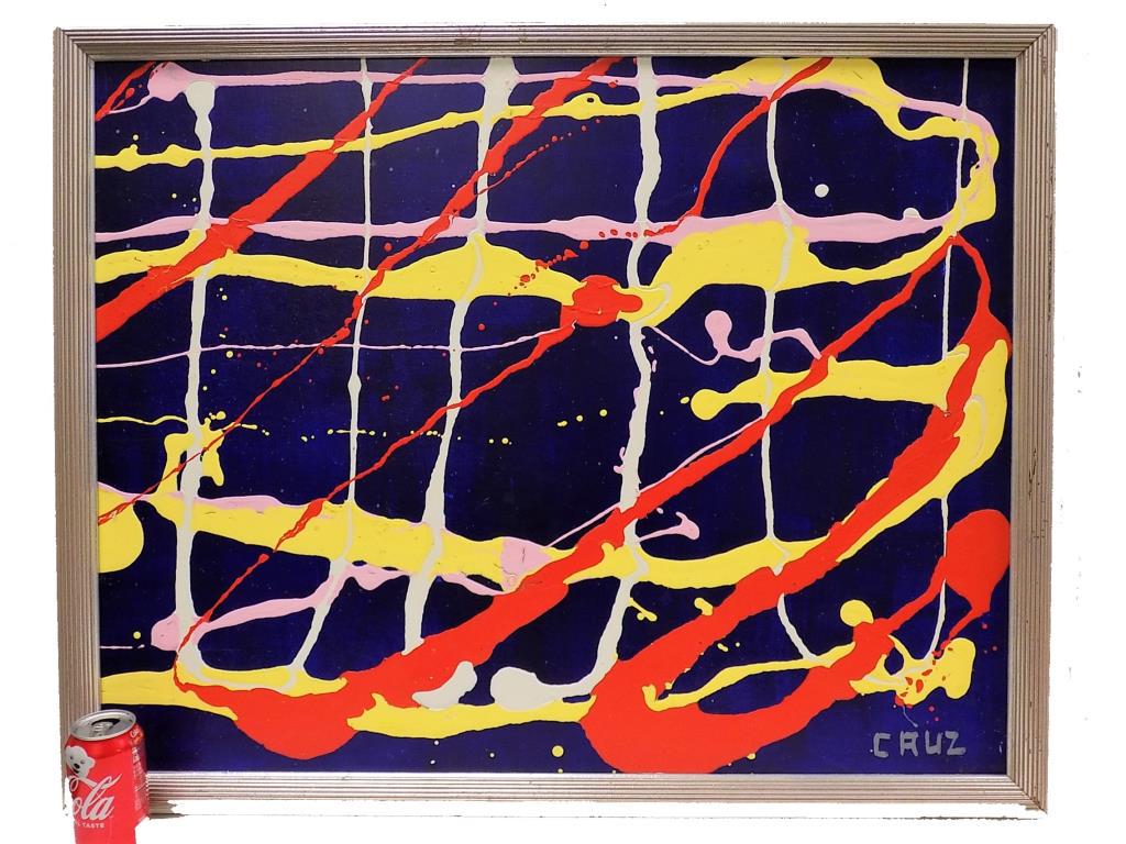 CRUZ - BIG MIDCENTURY MODERN ART PAINTING (1 of 2)