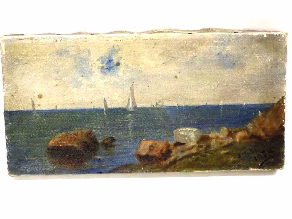 LONG ISLAND SOUND SAILBOATS PAINTING - SIGNED (1 of 2)