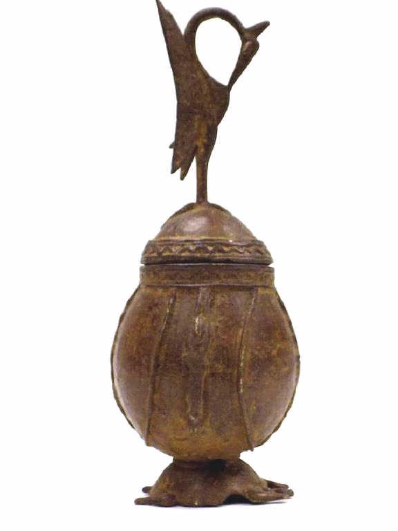 AFRICAN BRONZE FIGURAL CEREMONIAL VESSEL (1 of 3)