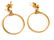 14K YELLOW GOLD BEADED RING EARRINGS - 2