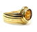 MODERNIST SOLID 14K YELLOW GOLD & BIG CITRINE RING - 2