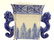 CHINESE PAIR BLUE & WHITE DRAGON VASES W/ STANDS