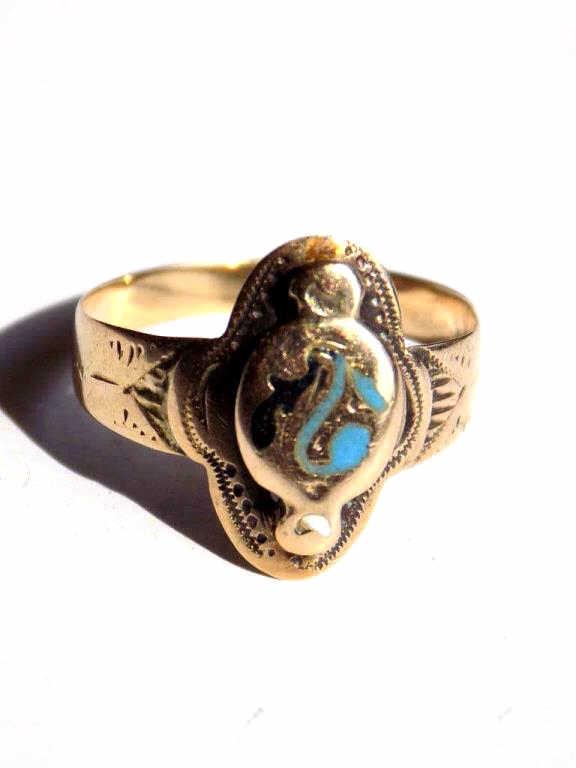 EGYPTIAN 14K GOLD & TURQUOISE RING (1 of 1)