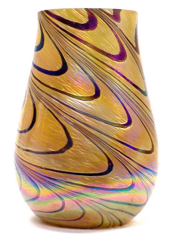LOETZ STYLE ART SWIRL GLASS VASE (1 of 3)