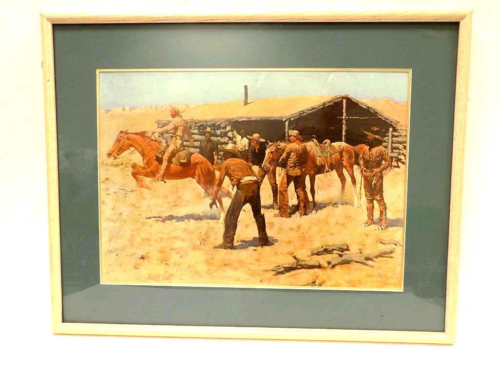 FREDERIC REMINGTON - FRONTIER COWBOYS LITHOGRAPH (1 of 5)