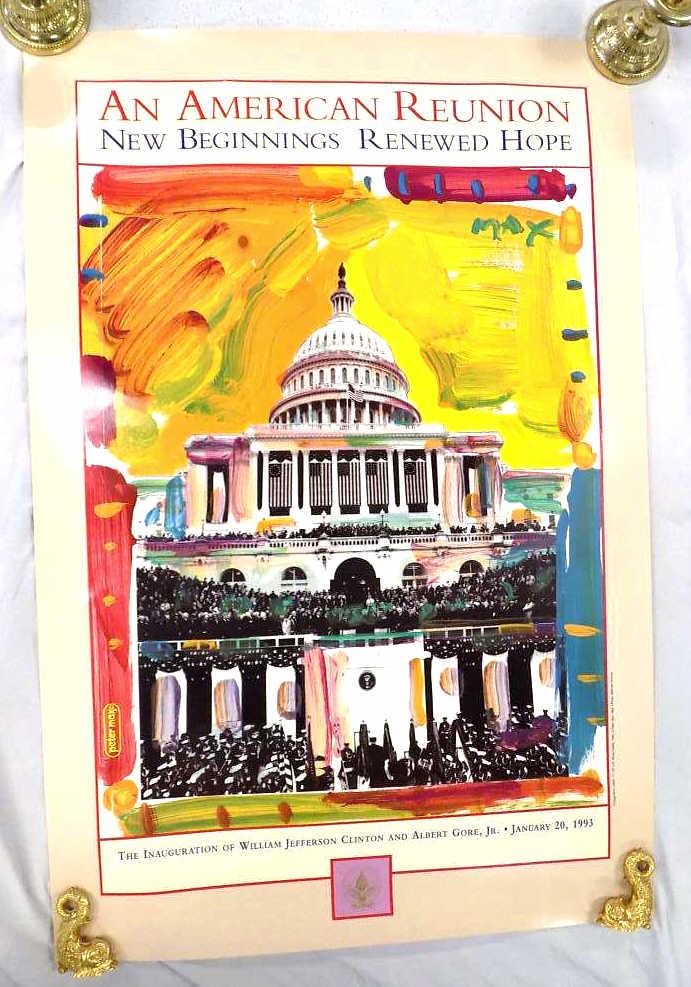 PETER MAX - AMERICAN REUNION CLINTON GORE POSTER (1 of 6)