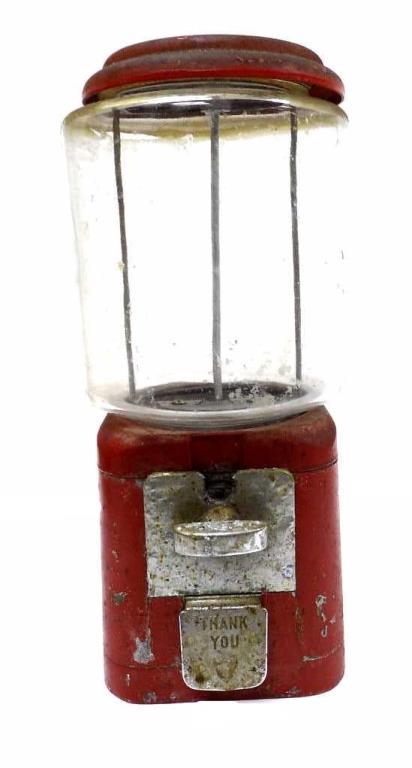 ACORN CYLINDER PENNY GUM BALL COIN OP MACHINE (1 of 2)