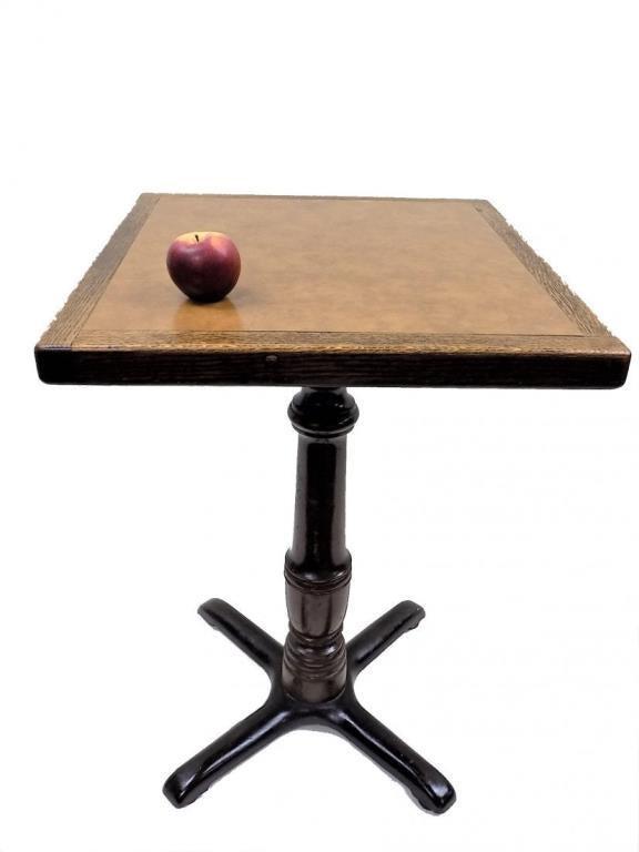INDUSTRIAL PUB / PARLOR TABLE WITH IRON BASE (1 of 2)
