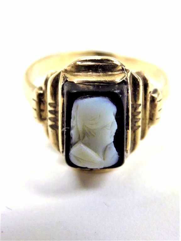 14K GOLD VICTORIAN LADY CAMEO RING (1 of 3)