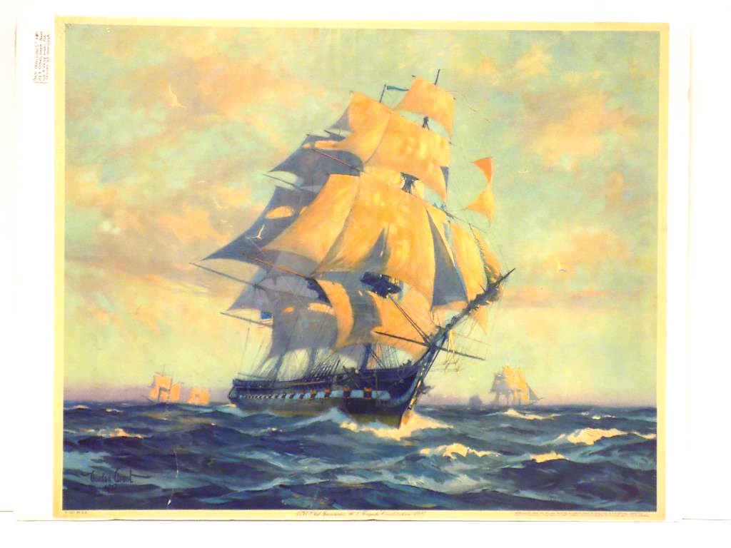 GORDON GRANT U.S. FRIGATE CONSTITUTION SHIP PRINT (1 of 4)
