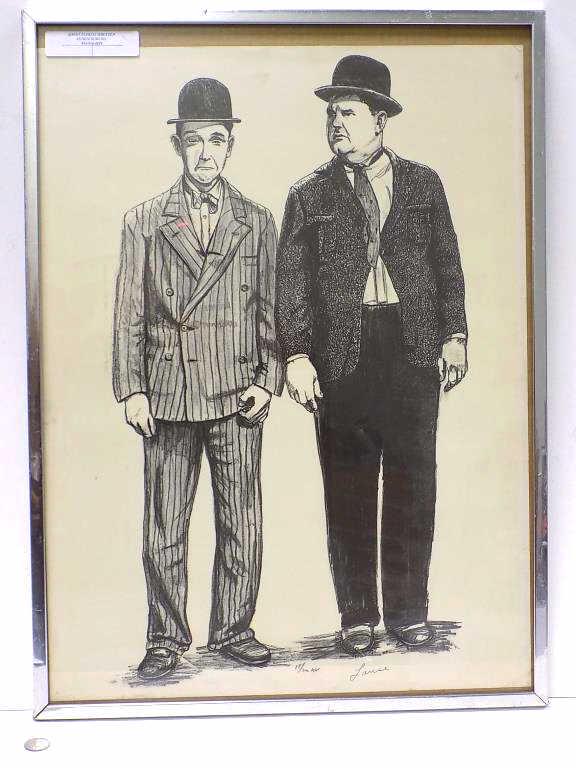 LANSE - LAUREL & HARDY SIGNED A.E. LITHOGRAPH (1 of 4)