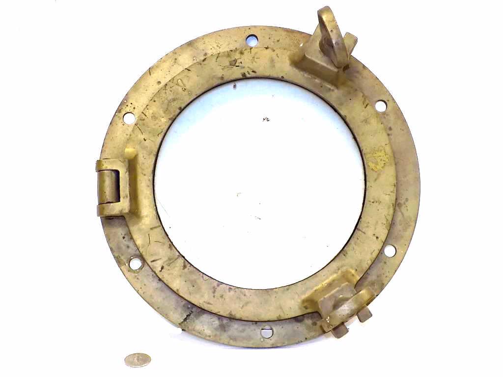 ANTIQUE NAUTICAL SHIP'S BRONZE PORT HOLE W/ GLASS (1 of 2)