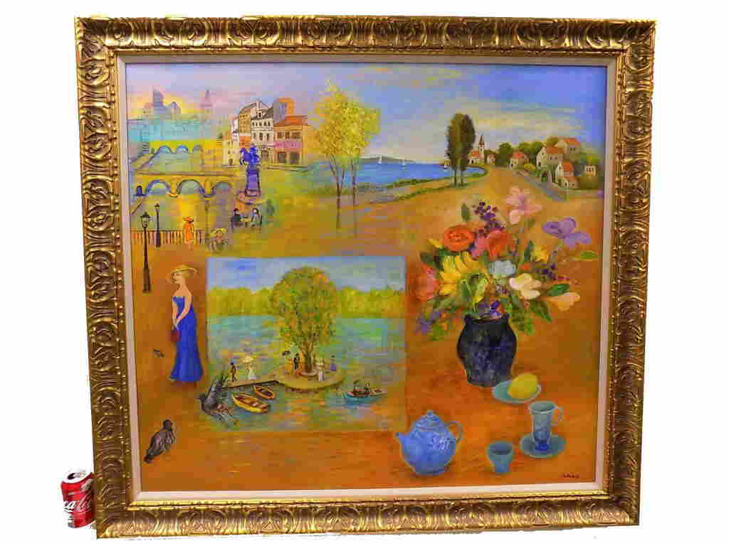AVRI OHANA - HUGE SURREALIST LANDSCAPE PAINTING