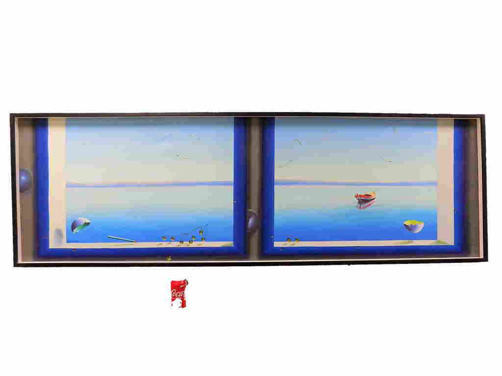 FERJO - BIG SURREALIST LAKE VIEW PAINTING