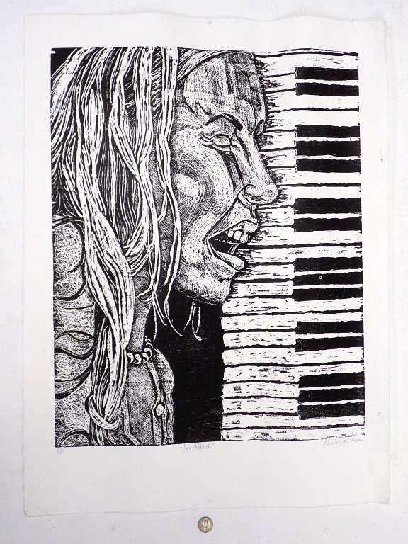 DANIELLE CHASON - JONI MITCHELL PROOF LITHOGRAPH: Danielle Jaye Chason - American NY 1974-2018 - Pop Art Artist Proof Lithograph on Rives Paper entitled: Joni Mitchell . Artist marked A.P. Titled and Signed Lower Margin by the Late Accomplished Artis