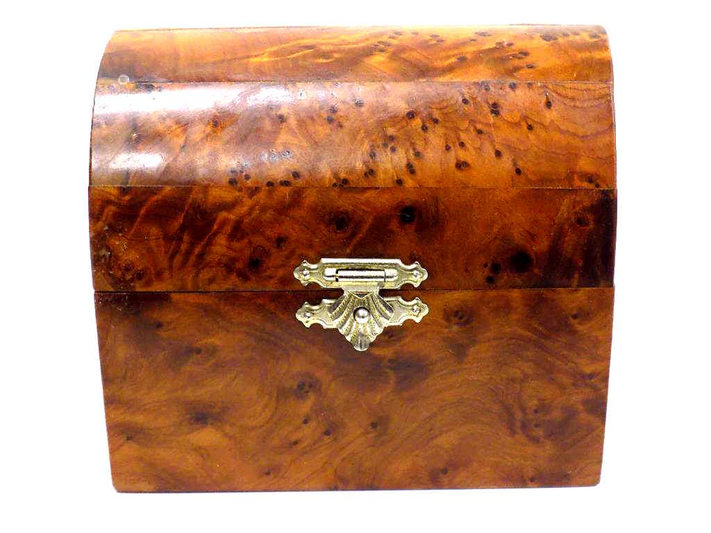 WONDERFUL BURL WALNUT TREASURE BOX (1 of 4)