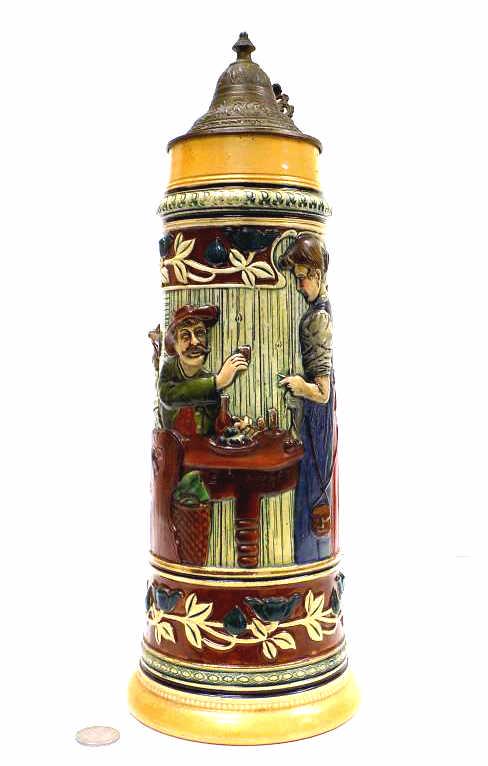 BIG GERMAN TAVERN SCENE BEER TANKARD STEIN (1 of 8)