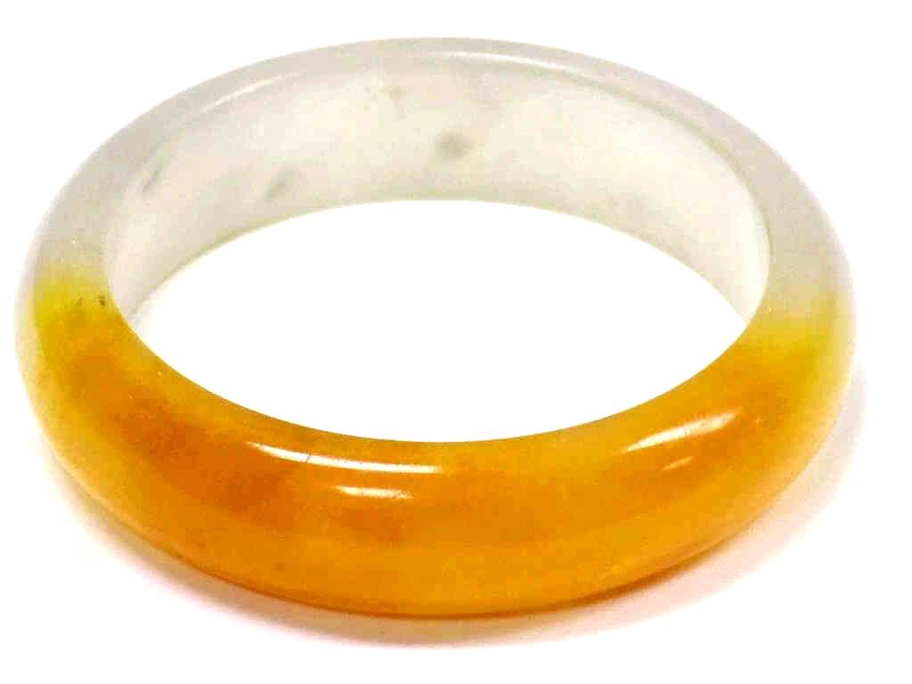 CHINESE MANDARIN ORANGE JADE BANGLE BRACELET (1 of 2)