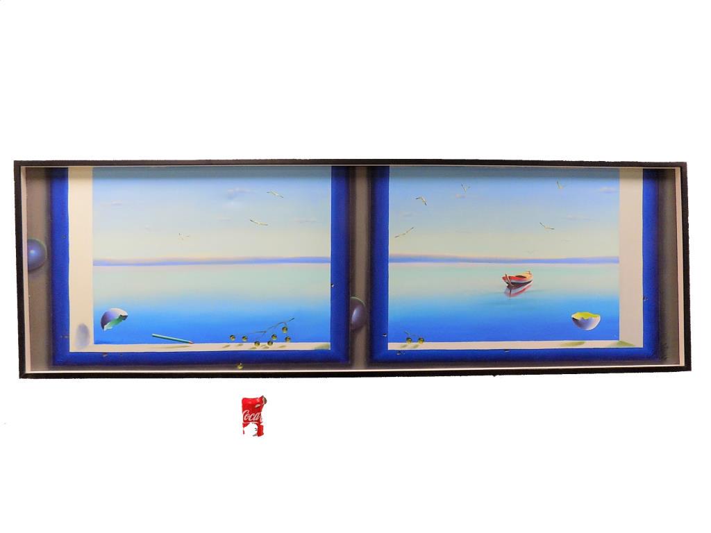 FERJO - BIG SURREALIST LAKE VIEW PAINTING (1 of 10)