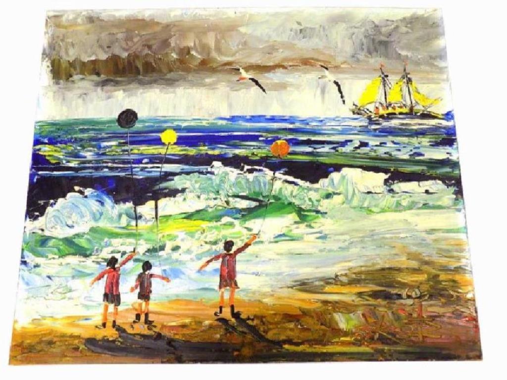 MORRIS KATZ - SUMMER SEASHORE PAINTING (1 of 4)