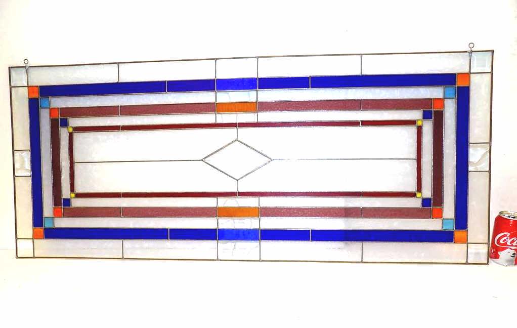 TIFFANY STYLE LEADED GLASS WINDOW (1 of 5)