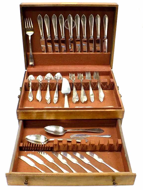 TIFFANY & CO. MODERNIST STERLING SERVICE FOR 10 (1 of 3)