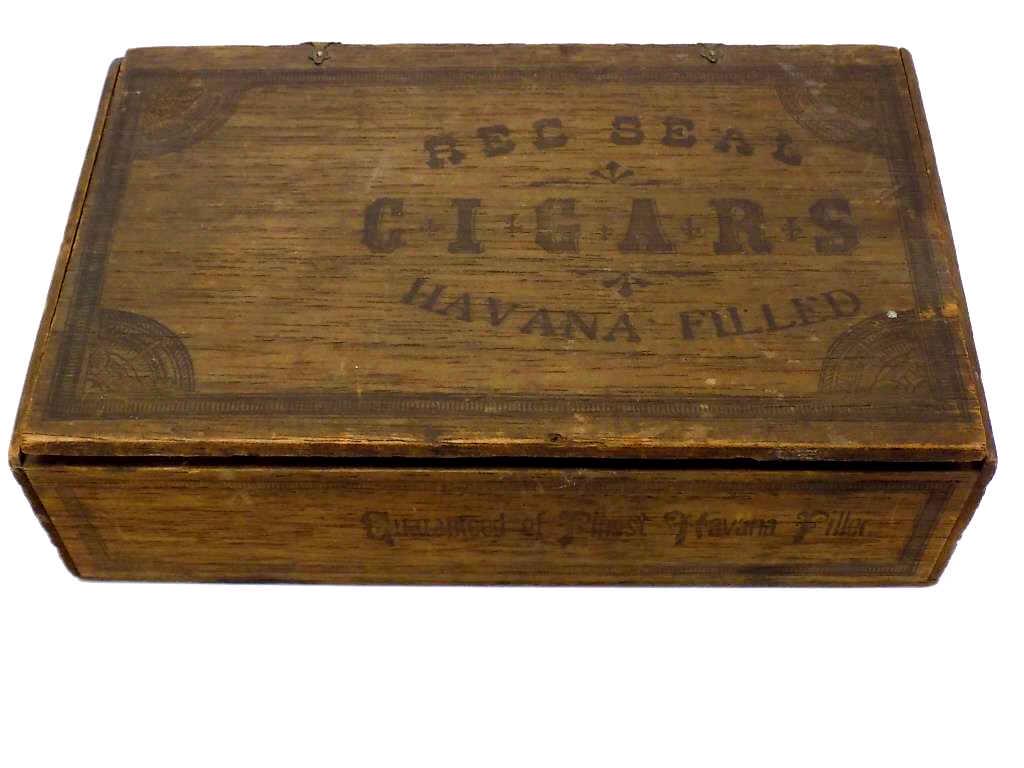 ANTIQUE RED SEAL CIGARS WOODEN BOX