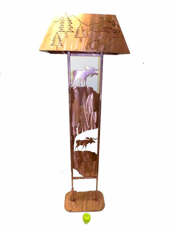PURE COPPER WESTERN MOOSE FLOOR LAMP (1 of 3)