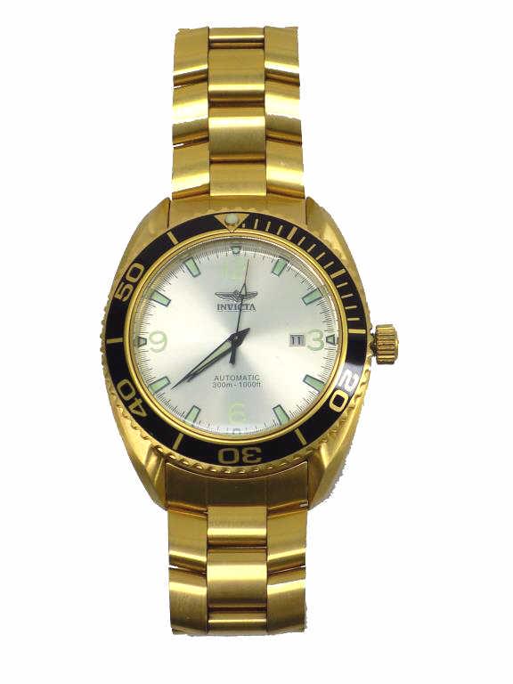 INVICTA AUTOMATIC GOLD TONE WRISTWATCH (1 of 4)