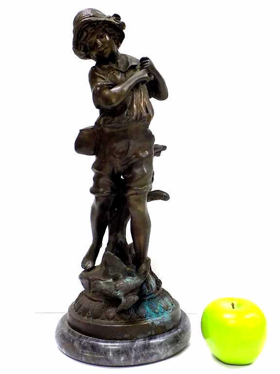 VICTORIAN BOY BRONZE STATUE (1 of 4)
