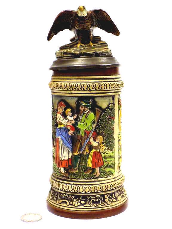 GERZ GERMAN EAGLE & HUNTER BEER STEIN (1 of 8)