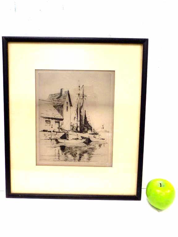 ANTHONY THIEME - HARBOR SIGNED ETCHING (1 of 4)