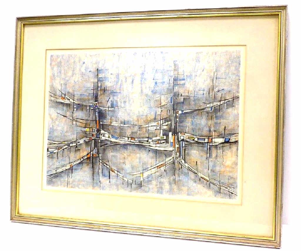 MODZELEVICH - ABSTRACT CITY SIGNED LITHOGRAPH (1 of 4)