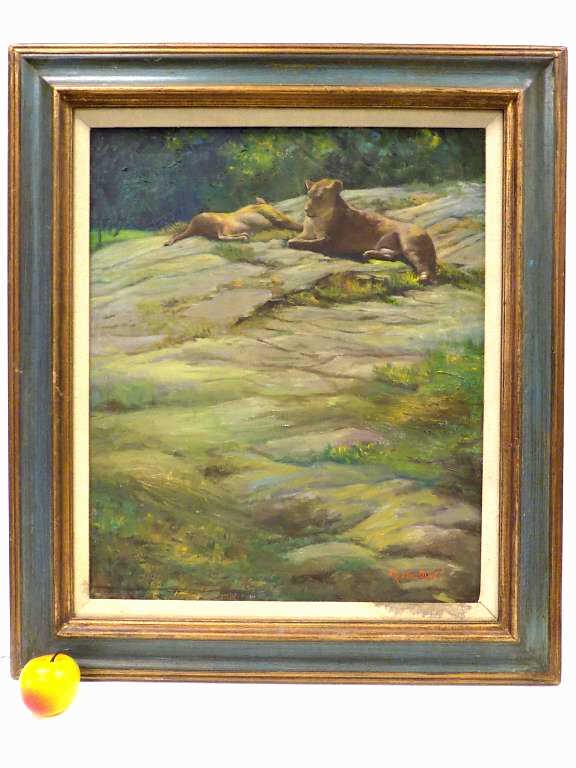 RICHARD CLIVE - MOUNTAIN LIONS PAINTING (1 of 5)