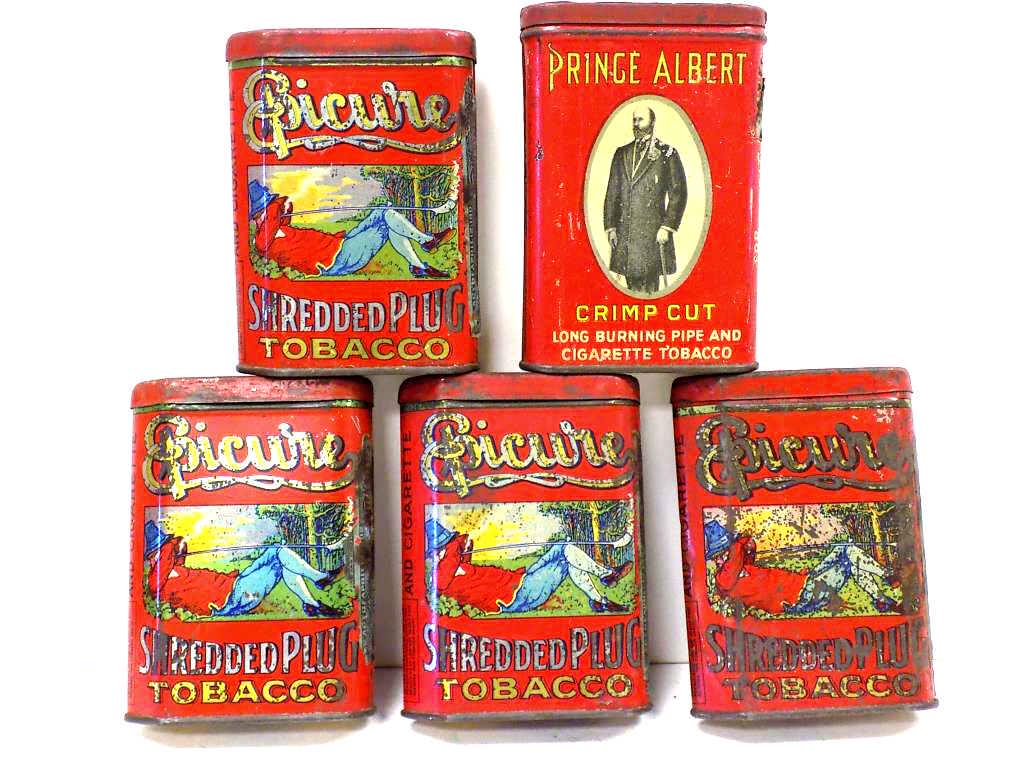 ANTIQUE TOBACCO ADVERTISING TINS LOT (1 of 3)