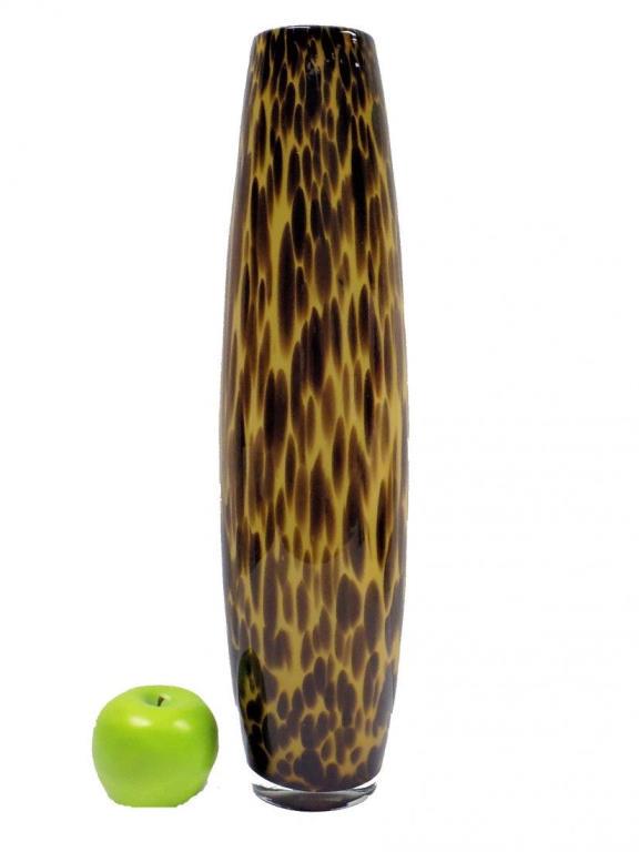 MIDCENTURY MODERN LEOPARD GLASS VASE (1 of 2)