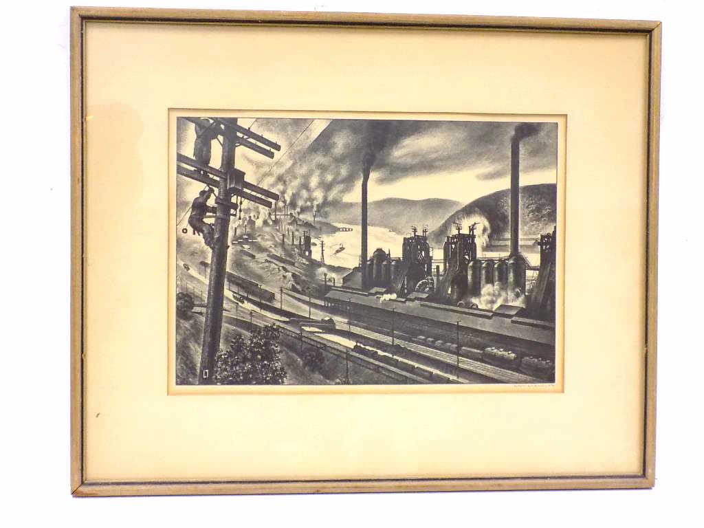 LOUIS LOZOWICK - STEEL VALLEY SIGNED LITHOGRAPH (1 of 6)