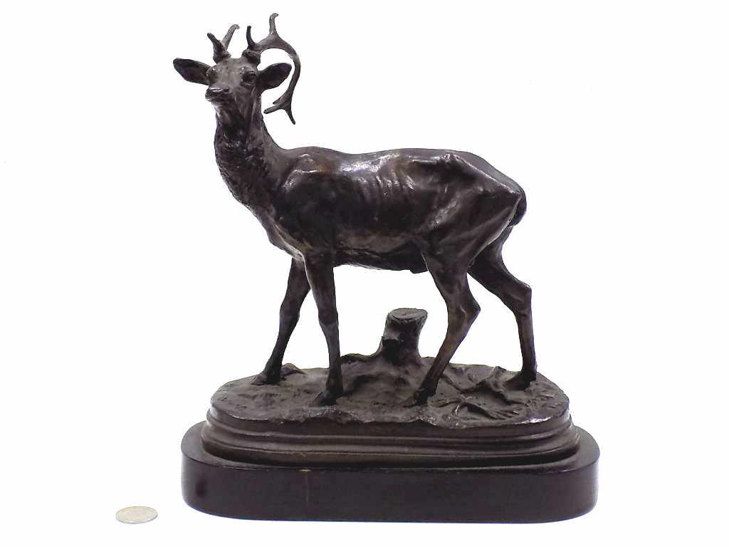 ANTOINE LOUIS BARYE - 19TH CENTURY ANIMALIER BRONZE ELK (1 of 6)