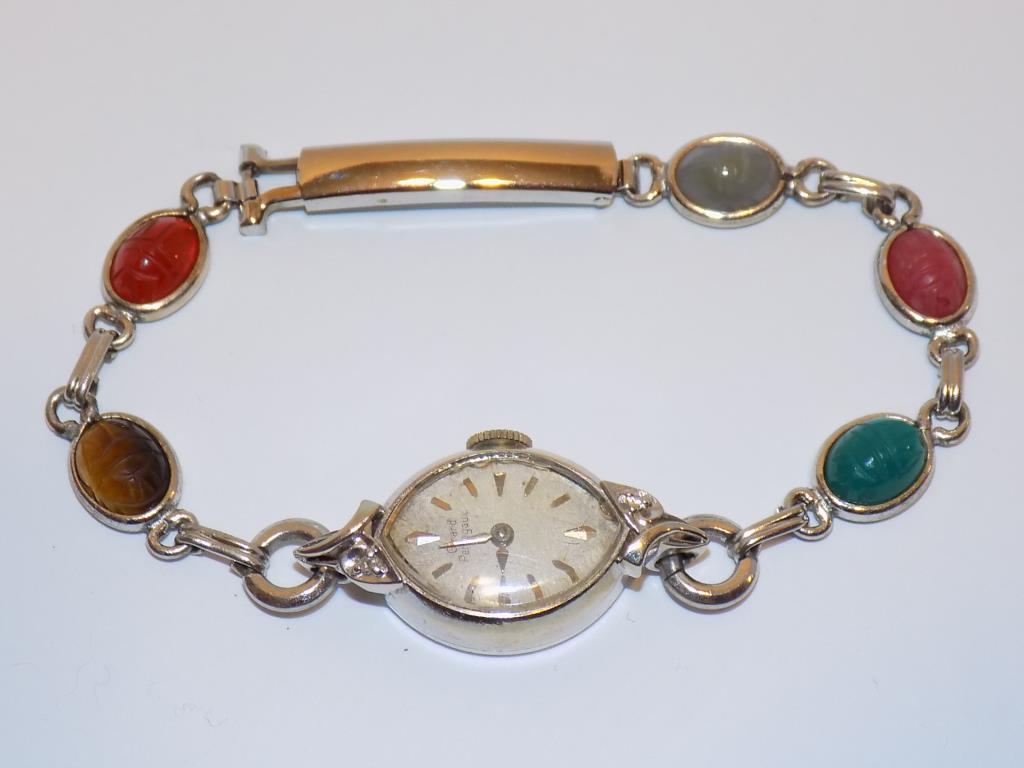 14K WHITE GOLD GIRARD PERREGAUX SCARAB WRISTWATCH (1 of 3)