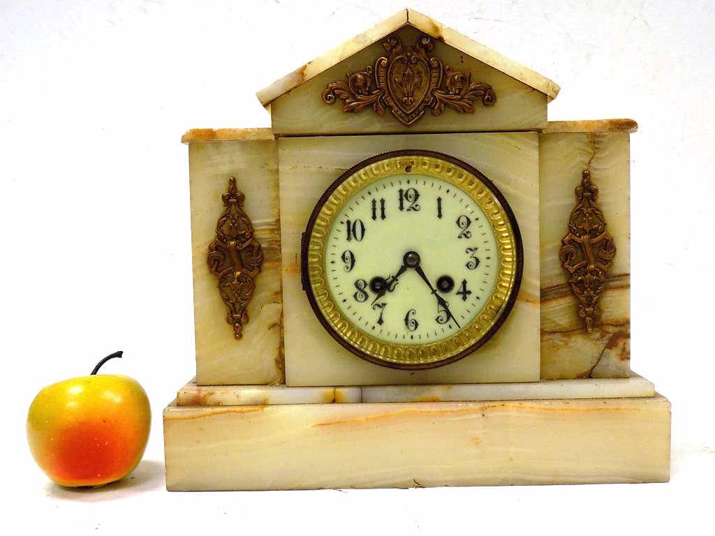 VICTORIAN JAPY FRERES ONYX MANTEL CLOCK (1 of 6)