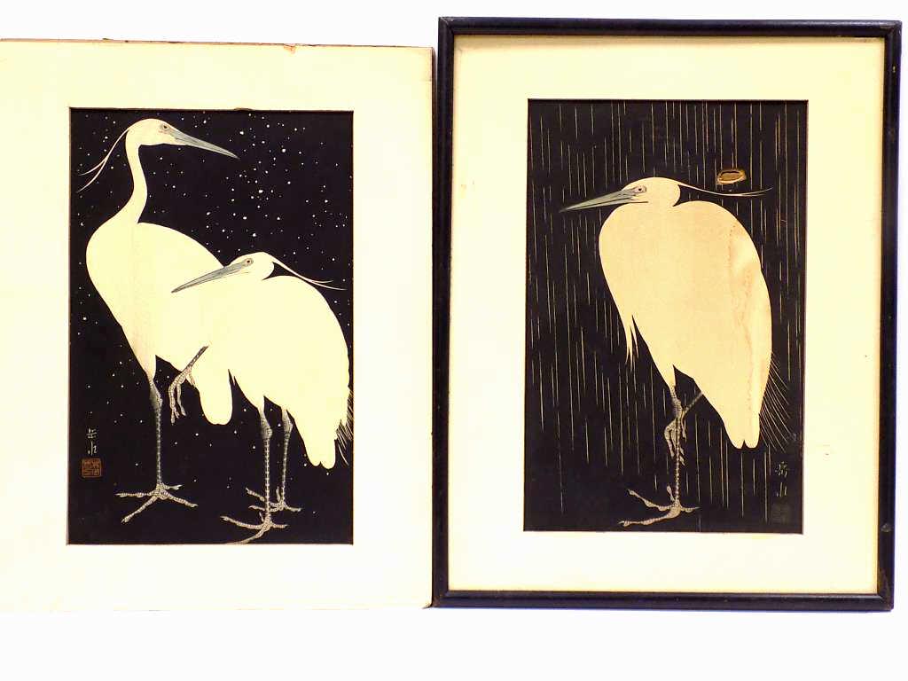 GAKUSUI - JAPANESE HERON WOODBLOCK PRINTS (1 of 5)