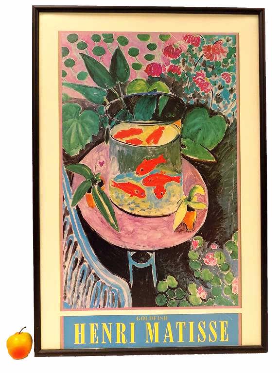 HENRI MATISSE - GOLDFISH POSTER: Heri Matisse - French 1869-1954 - Color Poster Entitled Goldfish. 24.50" x 36.50" Framed Measurement.