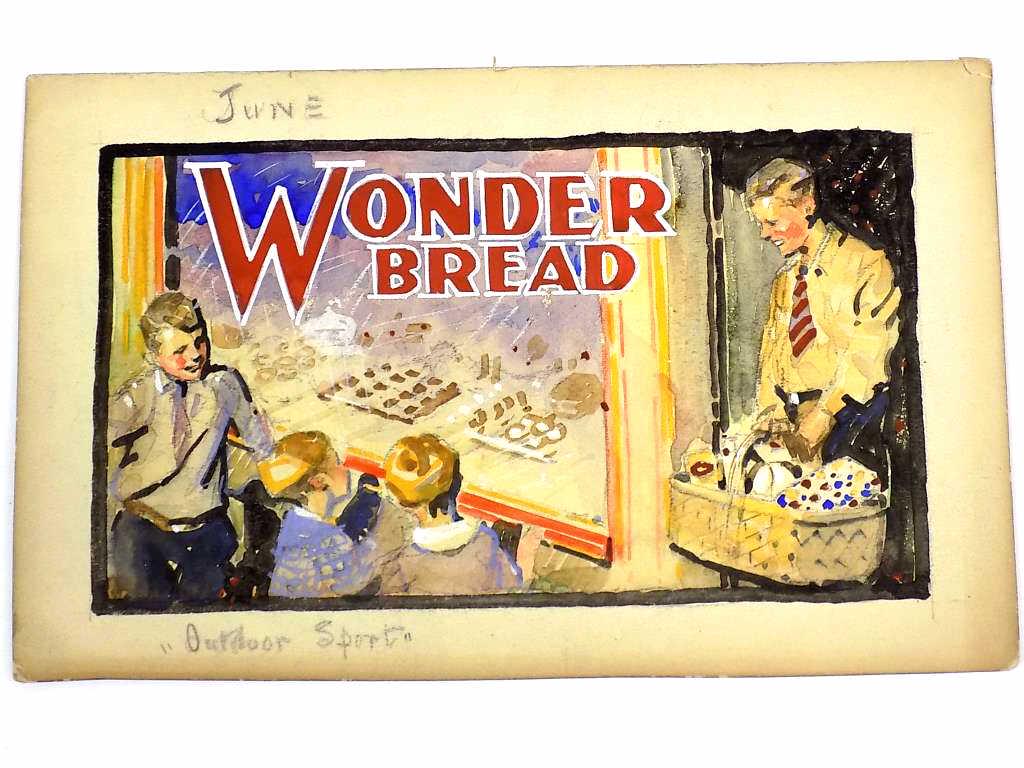 RARE WONDER BREAD ADVERTISING ILLUSTRATION ART (1 of 4)