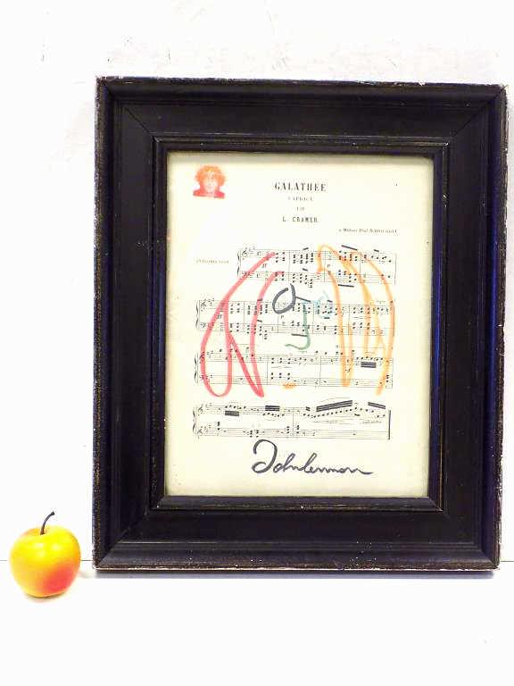 THE BEATLES JOHN LENNON ORIGINAL SIGNED DRAWING (1 of 5)